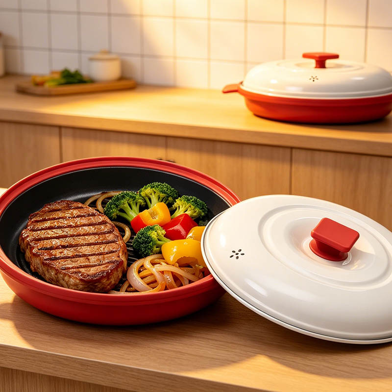 Pentola per grill multicottura per microonde per uso alimentare