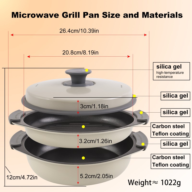 HeMaSe Microwave Grill Multi-Pot with Vented Lid - Steaming Vegetables While Locking in Nutrients and Crisp-Tender Texture