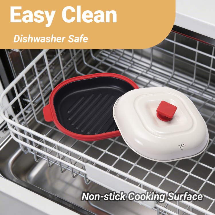 vented glass lid for microwave grill multi-pot to lock moisture
