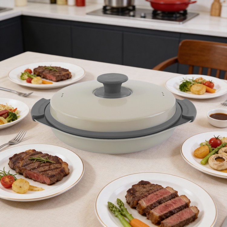 Multi-pentola con grill a microonde per cucinare e preparare i pasti con poco olio